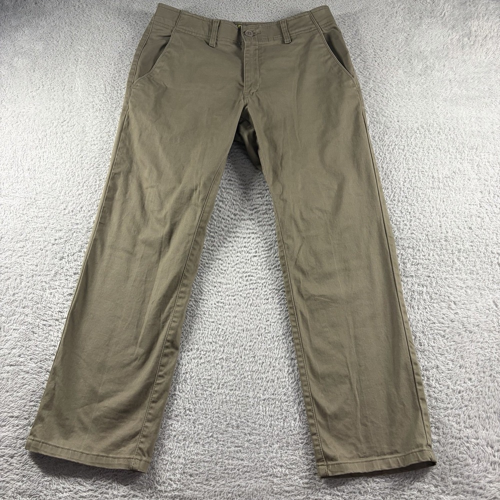 Lee Extreme Comfort Straight Fit Pants Mens 32x28 Brown Beige Chino Dress Pant